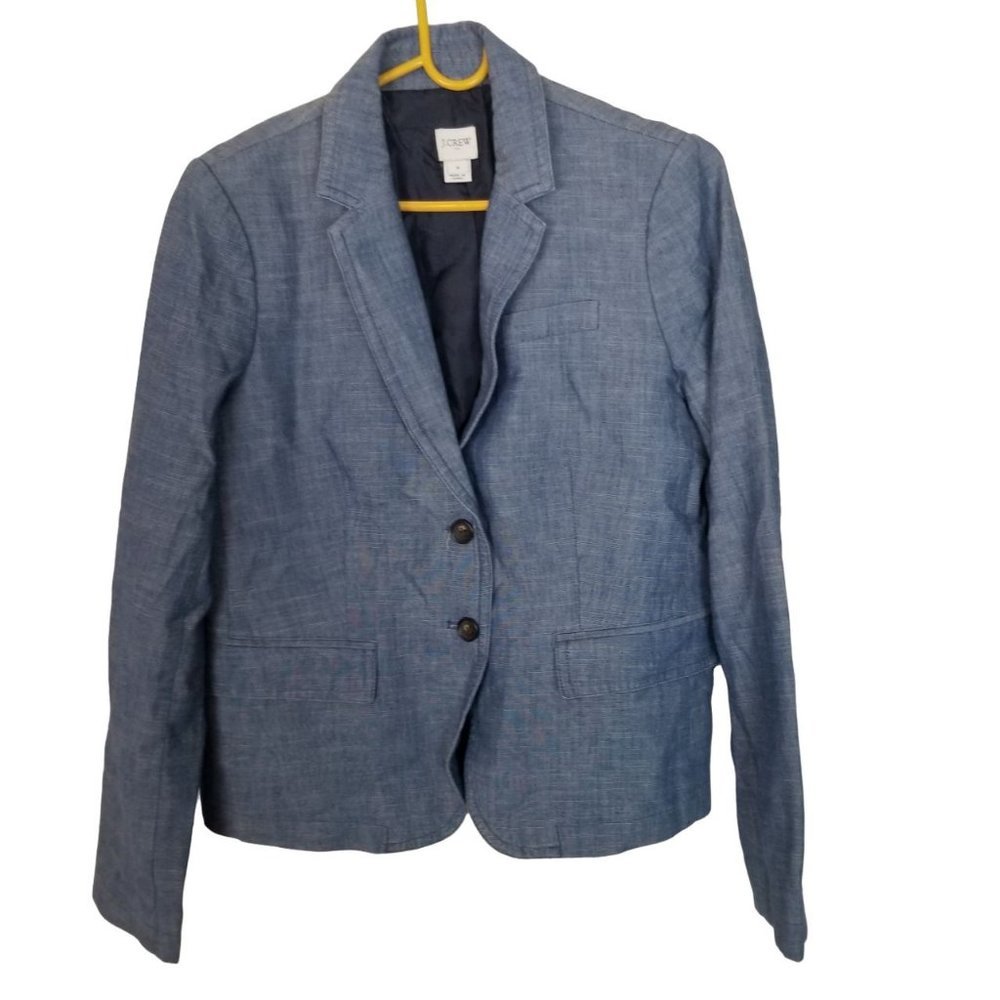 J. Crew Womens 6 Blue Long Sleeves Lined 2-Button
